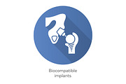Biocompatible implants blue icon