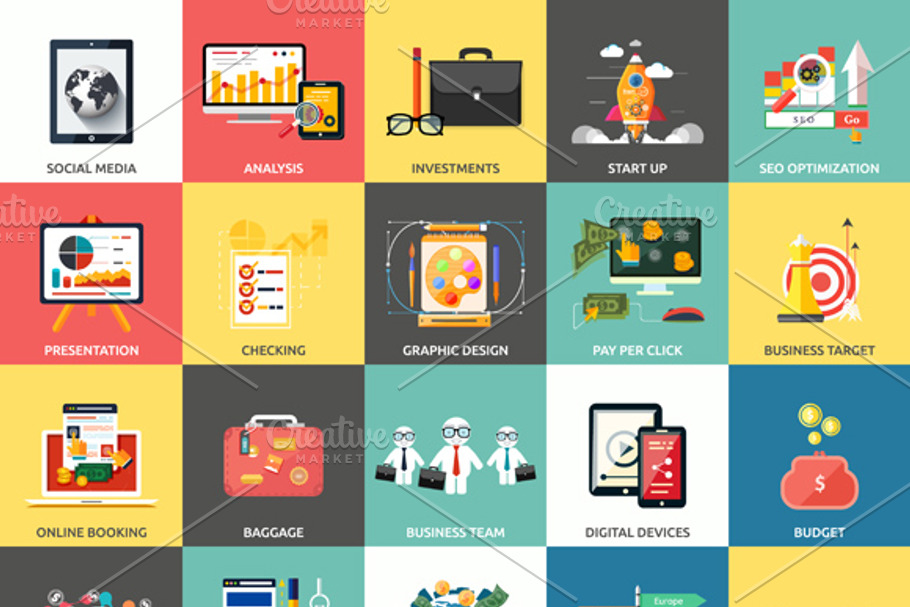 Set of Business Concepts Icons