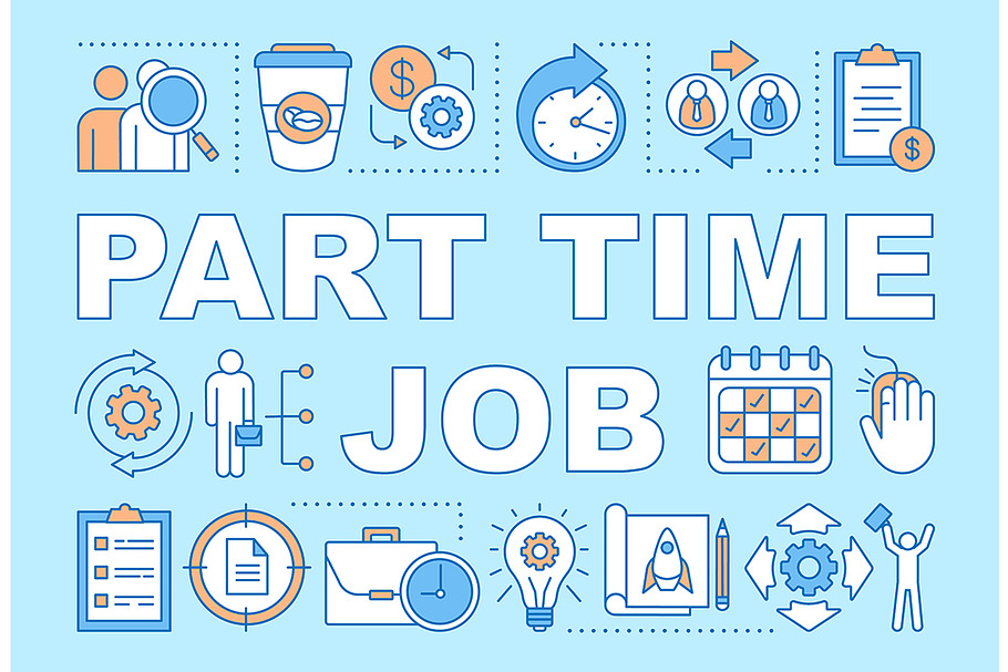 Part time job word concepts banner in Icons - product preview 8