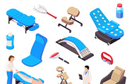 Massage therapy isometric icons