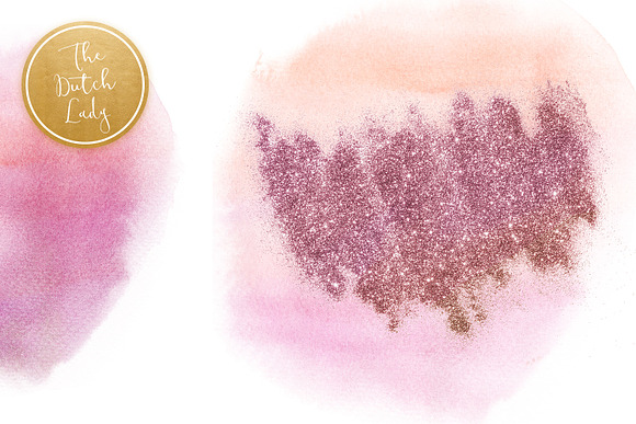 Purple & Peach Watercolor Clipart in Illustrations - product preview 4