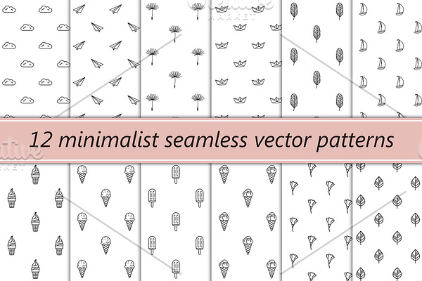 Minimalist vector seamless patterns