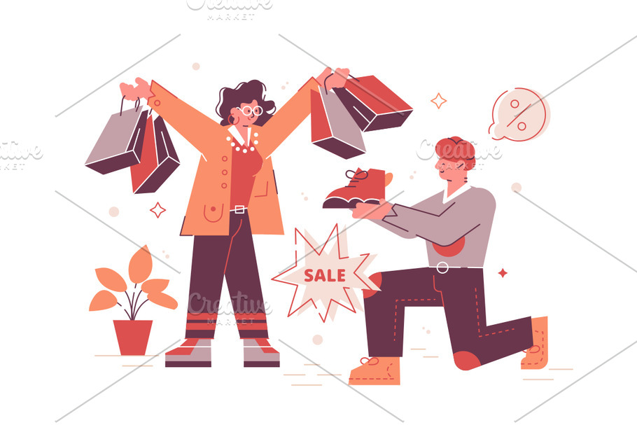 Favorable shopping sale in Illustrations - product preview 8