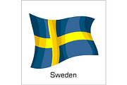 Swedish flag, flag of Sweden vector