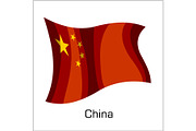 Chinese flag, flag of China vector