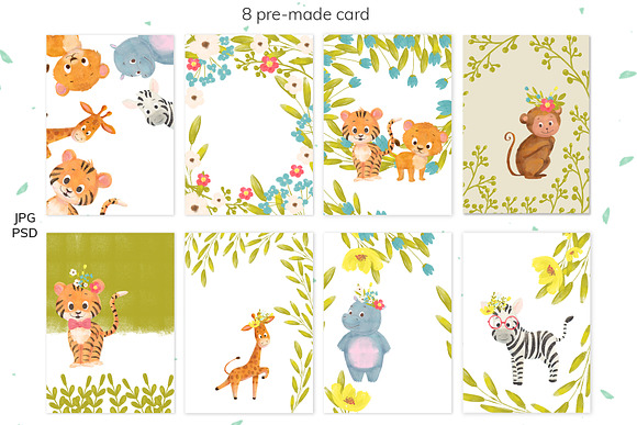Wild cute animals & floral in Illustrations - product preview 4