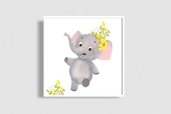 Wild cute animals & floral in Illustrations - product preview 6