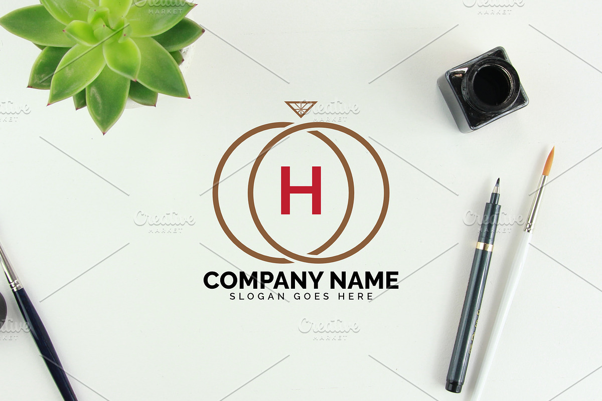 h letter ring diamond logo in Logo Templates - product preview 8