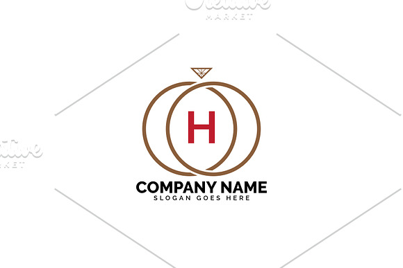 h letter ring diamond logo in Logo Templates - product preview 1