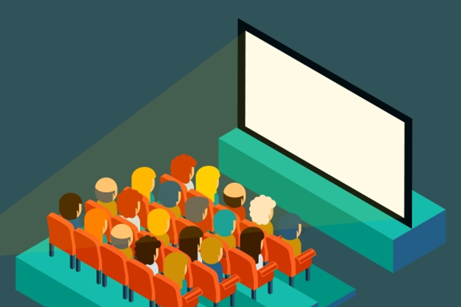 Empty cinema screen with audience in Graphics - product preview 8