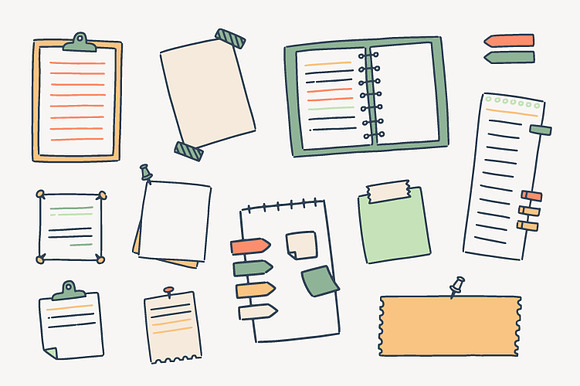 Note papers set and seamless in Illustrations - product preview 2