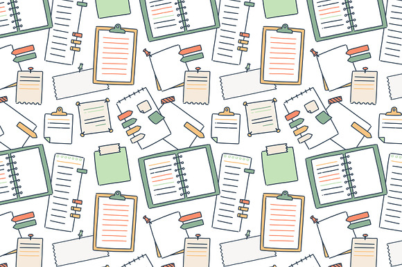 Note papers set and seamless in Illustrations - product preview 3