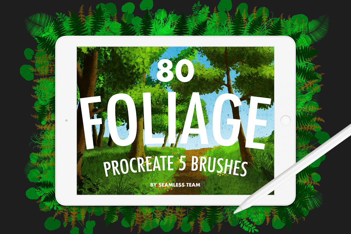 80 FOLIAGE BRUSHES FOR PROCREATE 5 in Add-Ons - product preview 8