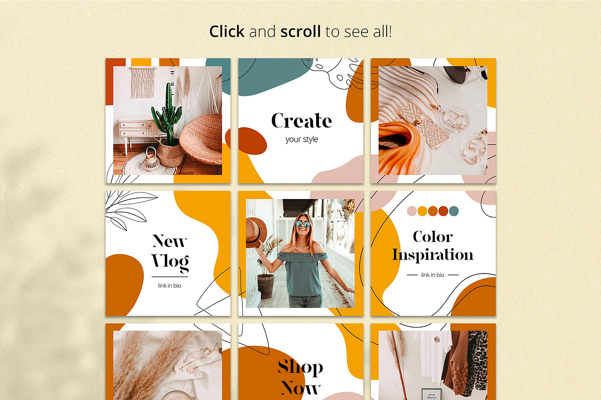 Instagram PUZZLE with shapes & lines in Illustrations - product preview 8