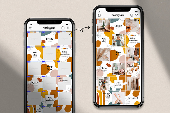 Instagram PUZZLE with shapes & lines in Illustrations - product preview 2