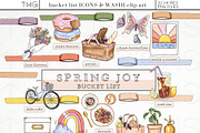 Spring Bucket List Icon Bundle