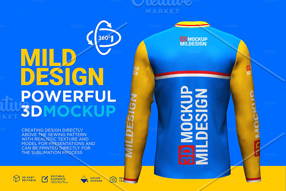 3D Mockup: Polo shirt long sleeve in Product Mockups - product preview 1