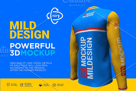 3D Mockup: Polo shirt long sleeve in Product Mockups - product preview 2