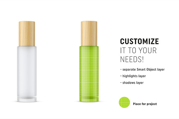 Frosted bottle mockup in Product Mockups - product preview 1