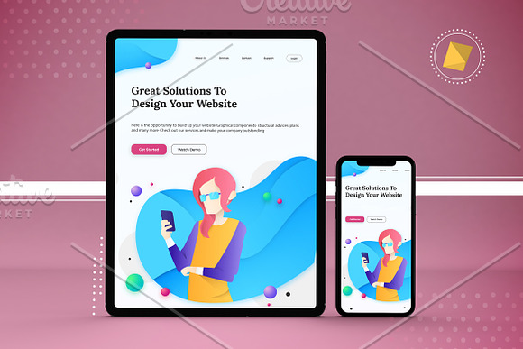 Abstract Responsive Mockup V.4 in Mobile & Web Mockups - product preview 5