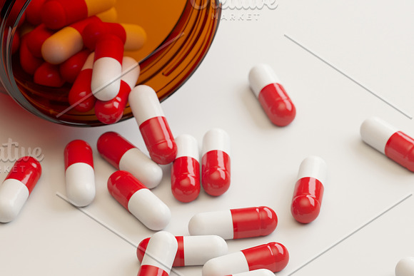 3d illustration of medical capsules in Illustrations - product preview 1