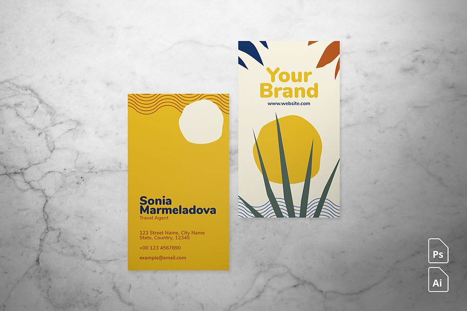 Abstract Tropical Business Card in Business Card Templates - product preview 8