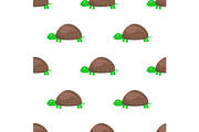 Cartoon Turtle Seamless Pattern on