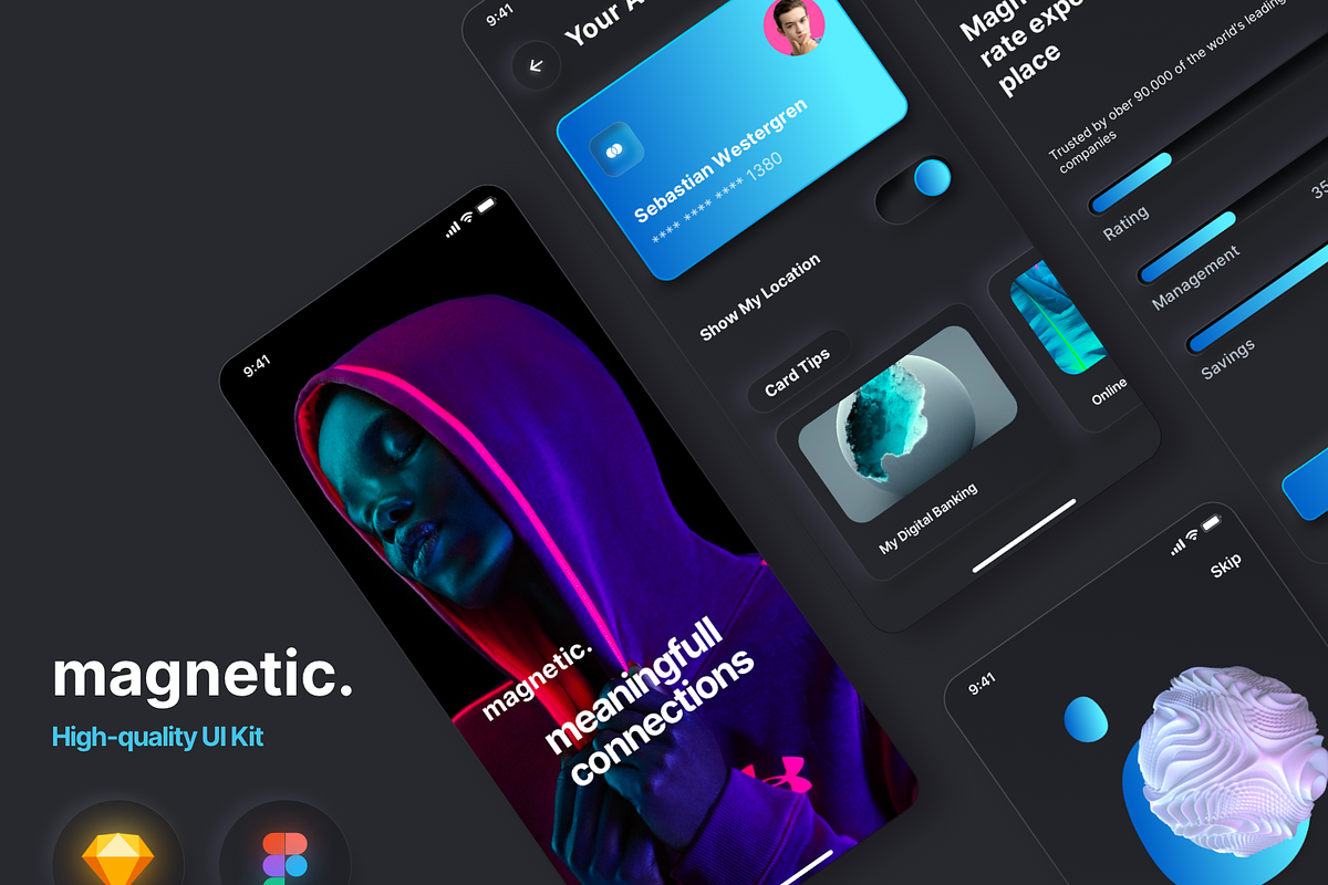 Magnetic UI Kit (Sketch & Figma) in UI Kits and Libraries - product preview 8