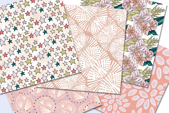 Lavender Florals Digital Paper Set in Patterns - product preview 2