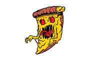 pizza monster illustration