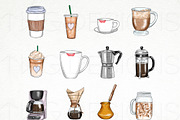 Coffee Icons Clip Art Bundle Set