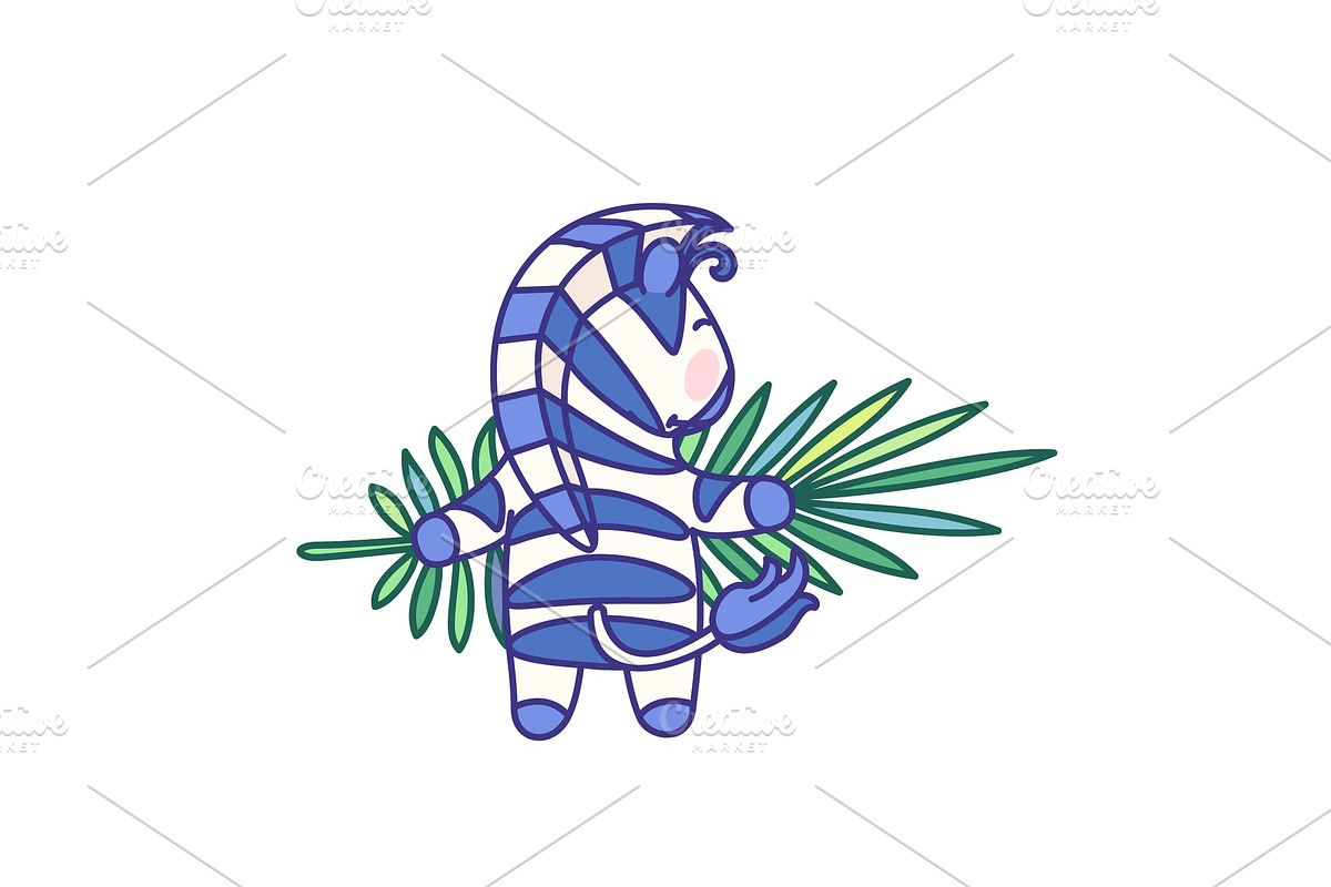 vector cute baby striped zebra in Illustrations - product preview 8