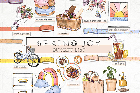 Spring Bucket List Icon Bundle in Illustrations - product preview 4