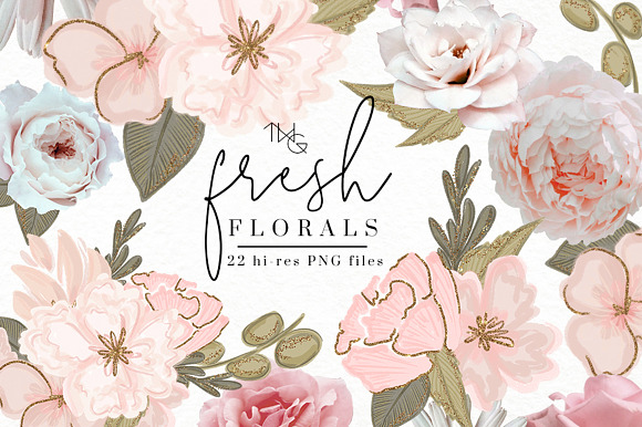 Floral Elements Mixed Media Bundle in Illustrations - product preview 3
