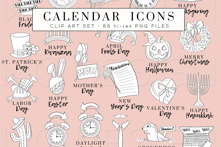 Calendar Holiday Icon Bundle