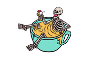 Relaxing skull illustration