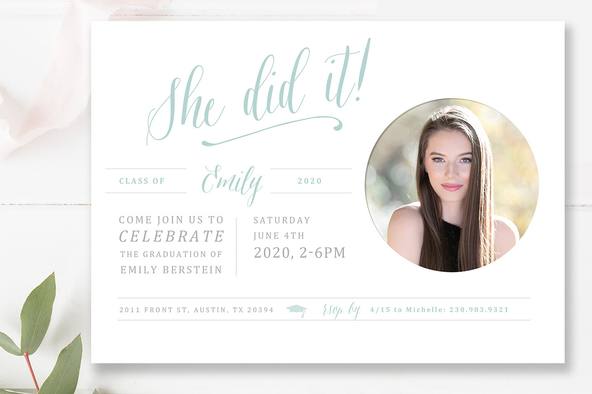 Senior Grad Card Template in Card Templates - product preview 8