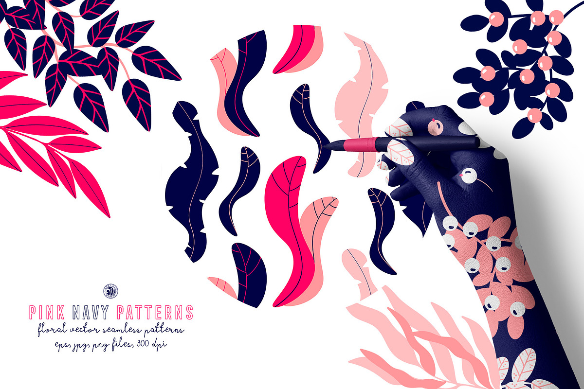 Pink Navy Vector Patterns in Patterns - product preview 8