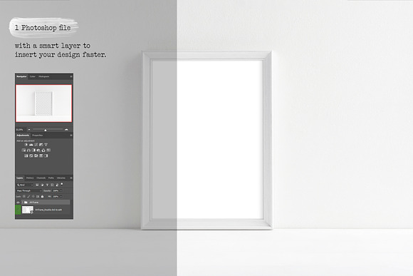 A4 Wooden white frame mockup in Print Mockups - product preview 2