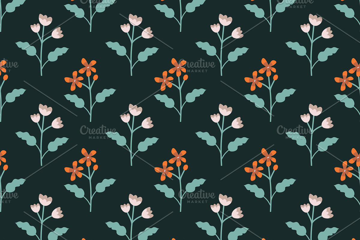 Semless floral pattern in Patterns - product preview 8