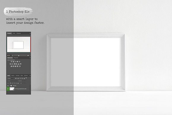 A4 Wooden white frame mockup in Print Mockups - product preview 2