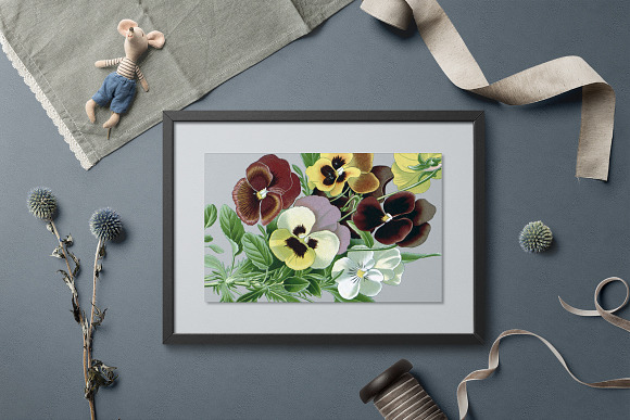 Pansy Clipart Flowers in Illustrations - product preview 1