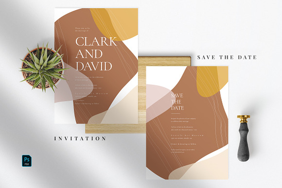 Abstract Wedding Invitation Suite in Wedding Templates - product preview 1
