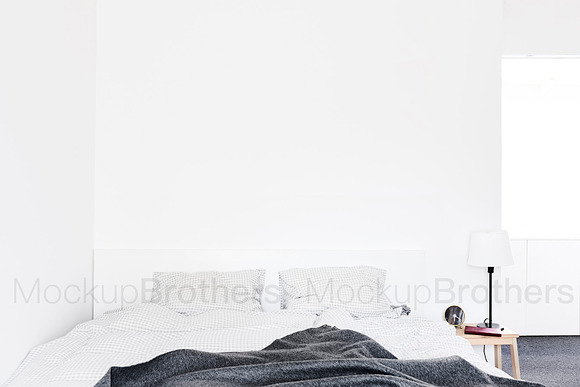 Bedroom mockup Empty wall mock up 38 in Print Mockups - product preview 1