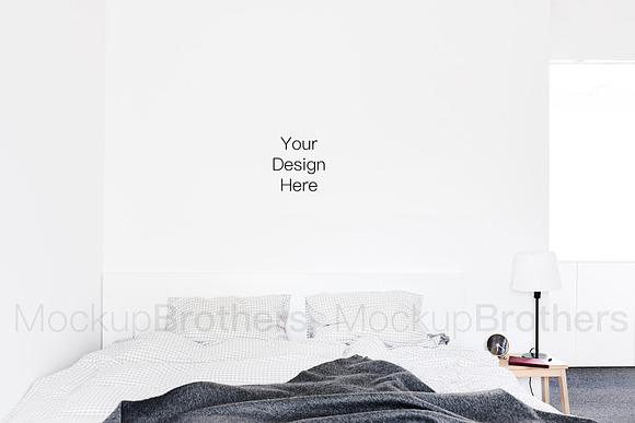 Bedroom mockup Empty wall mock up 38 in Print Mockups - product preview 2