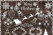 Vector Rustic christmas cliparts
