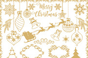 Vector gold/rustic christmas clipart