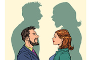 Man and woman conflict quarrel