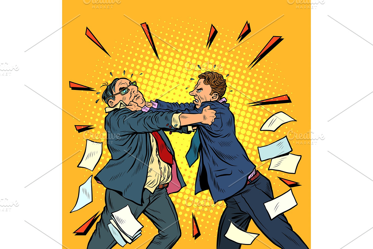 businessmen fighting, conflict in Illustrations - product preview 8