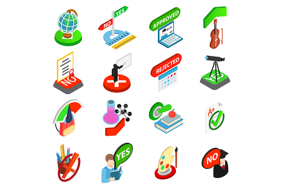 Study test icons set in Illustrations - product preview 8